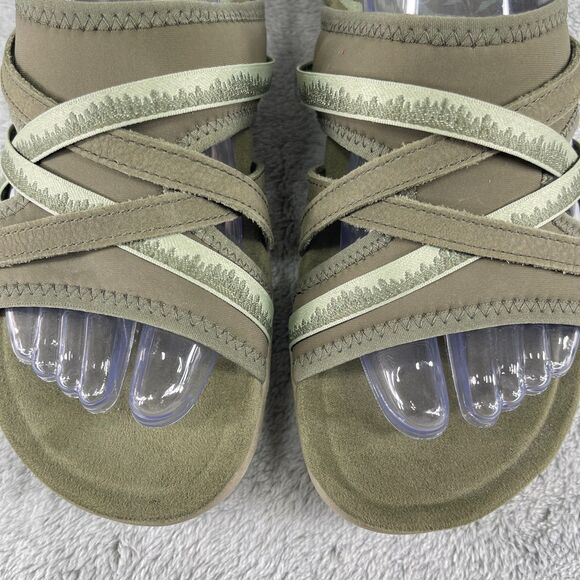 Merrell Terran 3 Cush Womens Slide US 8 Olive Leather Slip On Sandal J004586 - Picture 6 of 12